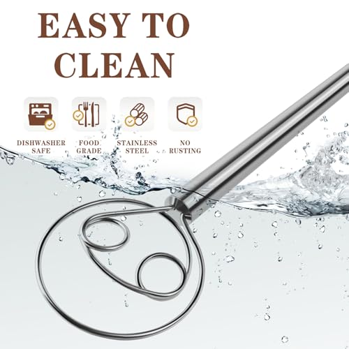 Danish Dough Whisk (Stainless Steel 2-eye / 1 Pack)
