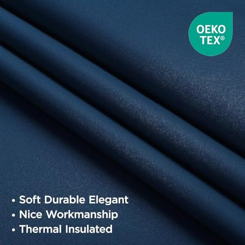 Blackout Curtains 84 Inch Length 2 Panels Set (Navy Blue / 52"W x 84"L (Pack of 2))