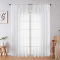 White Sheer Curtains 84 Inches Long 2 Panels Set for Bedroom Living Room (White / 59"W x 84"L (Pack of 2))