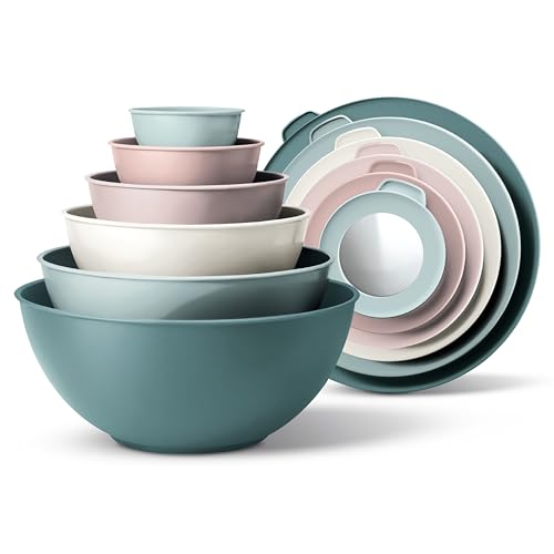 Mixing Bowls with TPR Lids (Pink and Teal TPR Lids)