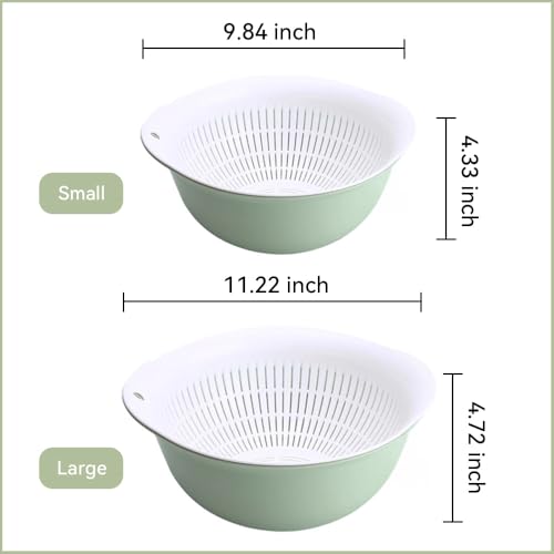 Colander Bowl Set of 2 (Green (2.2+3.2Qt))