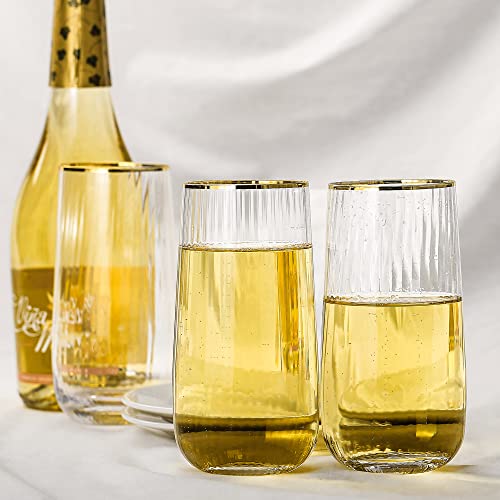 Stemless Wine Glasses Set of 4