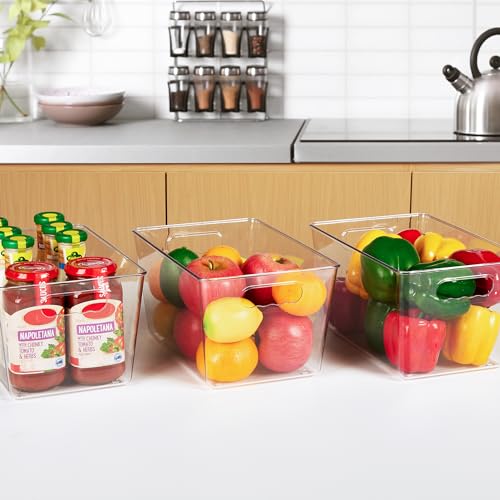 Clear Plastic Storage Organizer Bins (L(11.2"L x 7.5"W x 6"H))