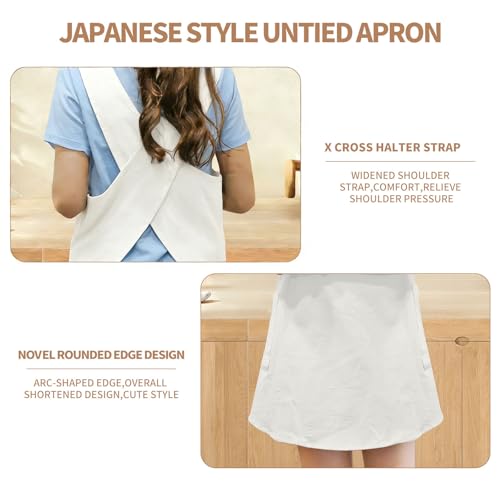 Shortened Design Apron (1# Style-rounded Edge / White)