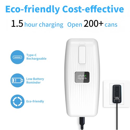 Electric Can Opener with LED Display (White / Medium)