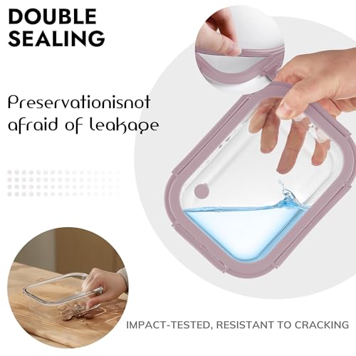 10 Pack Glass Food Storage Containers with Tempered Glass Lids