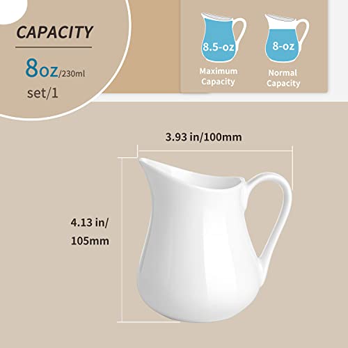 8 oz Creamer with Handle (White / 8 Ounces)