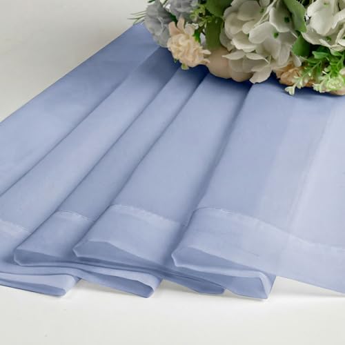 Denim Blue Sheer Curtains 54 Inch Length 2 Panels (Denim Blue / 42"W x 54"L (Pack of 2))