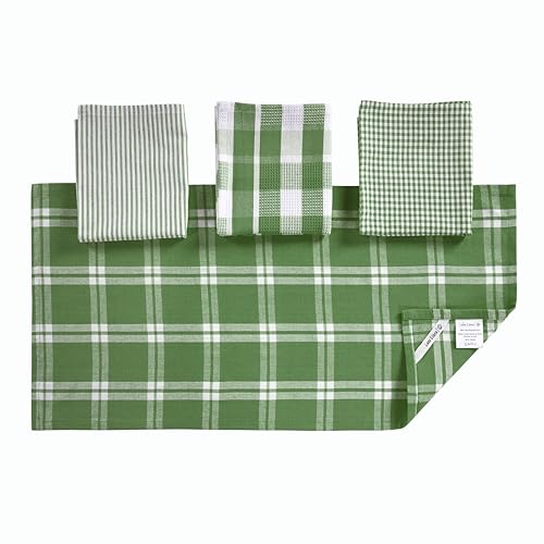 100% Cotton Kitchen Dish Cloths (13"x28" - 4 Pack / 01: Olive)