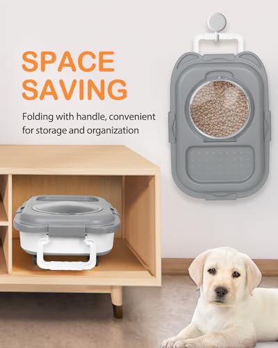 15 23 Lbs Dog Food Storage Container Airtight (Grey with handle)