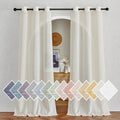 Bedroom Curtains Linen Blend 90 inches Long (36"W x 90"L (Pack of 2) / Natural)