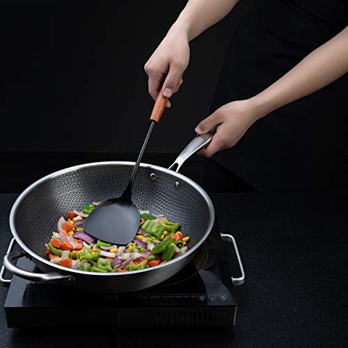 Spatula & Ladle Wok Tool Set (Black-2 Pieces Set)