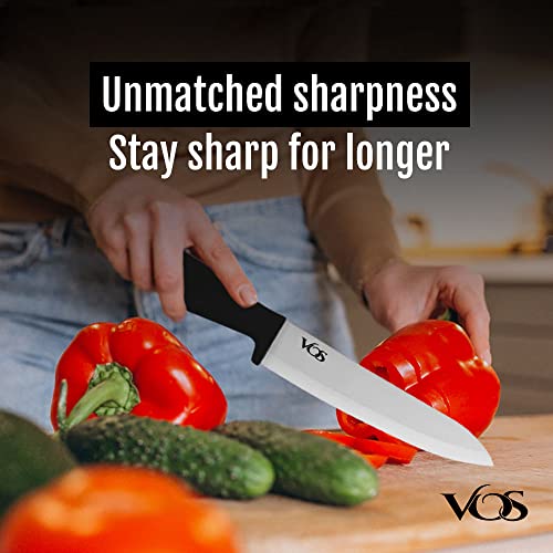 Ceramic Knife Set with Peeler (Black handle and white blade / 4 Pcs)