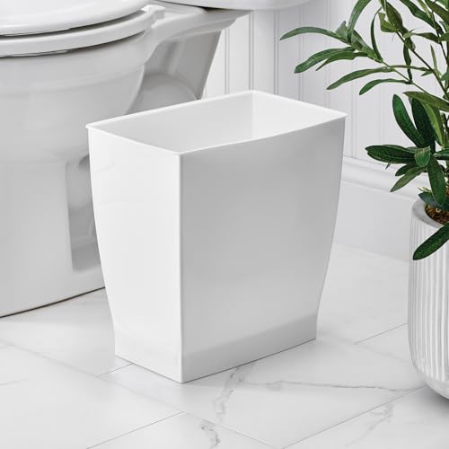 Small Plastic Bathroom Trash Can (White / Pack of 4)