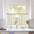 2 Panels Kitchen Tiers Half Window Sheer Curtains 29 X 24 Inch Beige (Beige / 29"W x 24"L (Pack of 2))