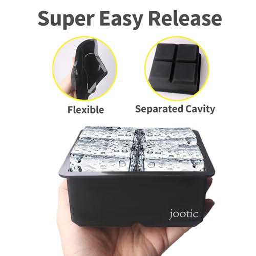 Large Ice Cube Trays Silicone (black 2 pack)