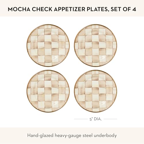 Appetizer Plate Set (Mocha Check / 4 Plates)