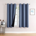 100% Blackout Curtains for Bedroom 63 Inches Long 2 Panels Set (38"W x 63"L (Pack of 2) / Stone Blue)