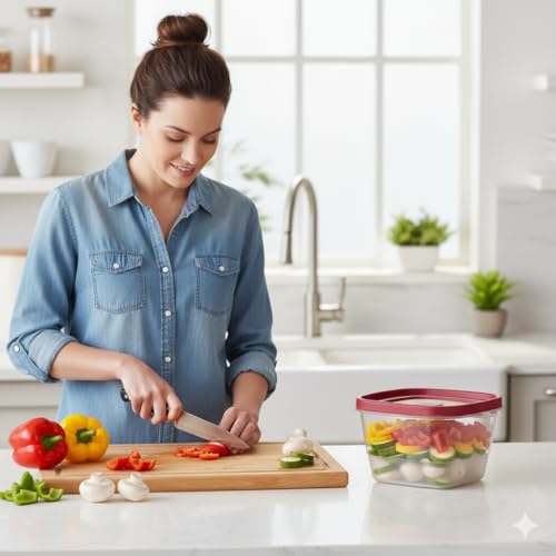 BPA Free Plastic Food Storage Set (3 x 7-Cup)
