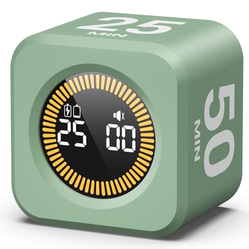 Pomodoro Cube Timer Productivity Visual Timer (Green)