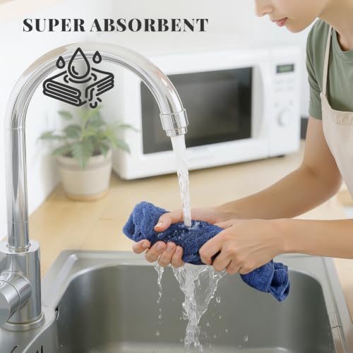 100% Cotton Kitchen Towels 18"x28" (Navy Blue / 18 x 28 - 8 Pack)