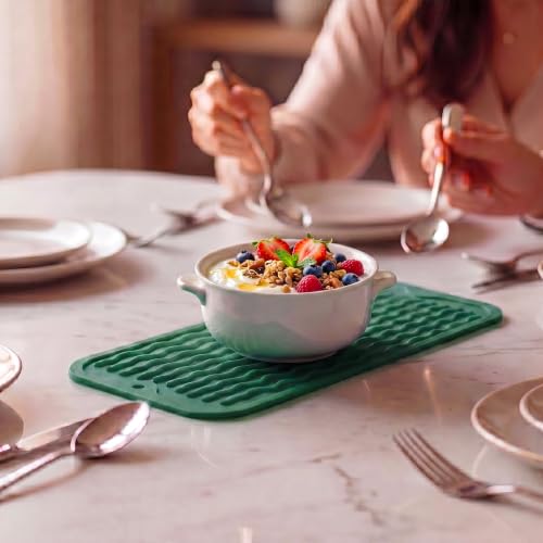 Silicone Dish Drying Mat for Multiple Usage (Green / 12"L x 6"W)