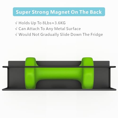 Magnetic Spice Rack For Refrigerator (4 Pack / Matt Black)