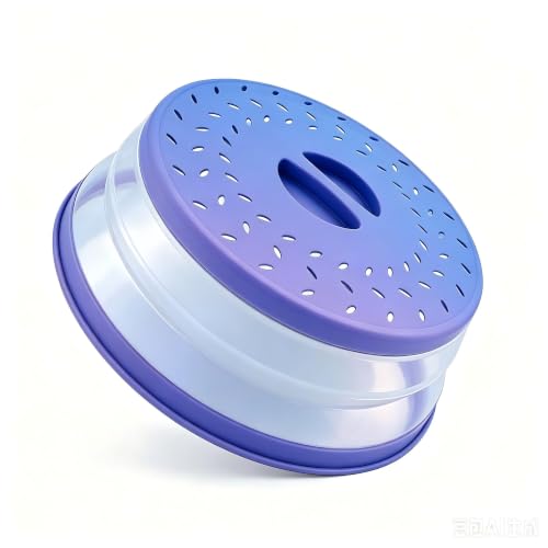 Collapsible Microwave Splatter Cover (Purple-blue / 10.5IN)