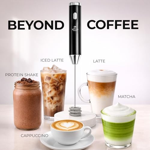 Rechargeable Milk Frother Handheld (Ultra Black / Rechargeable Z1 Motor Max)
