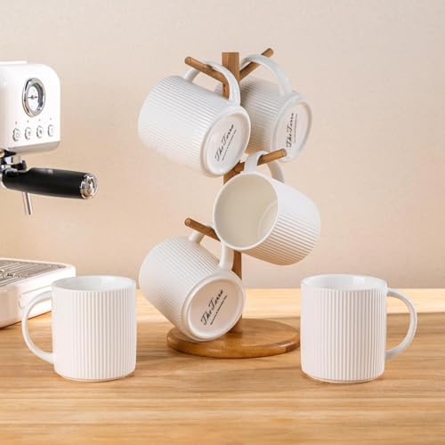 Ceramic Coffee Mugs Set of 4 (Bright White / 14 OZ (Set of 4))