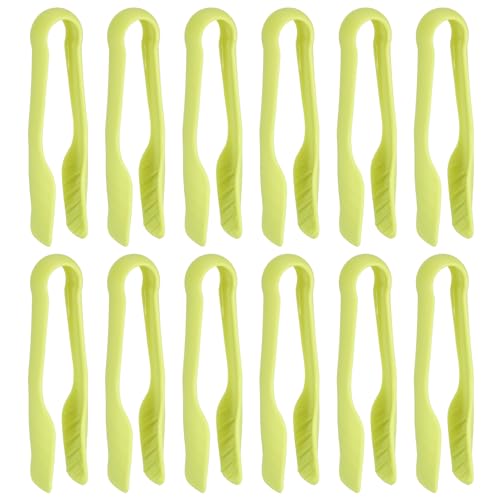 12 Pcs Toaster Tongs (6 Inch / Green)