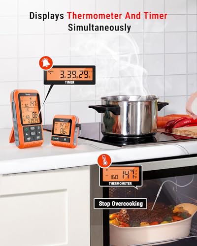 TempSync 500FT Wireless Meat Thermometer for Grilling and Smoking (Two Probes)