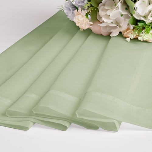 Light Green Sheer Valances for Windows (Light Green / 42"W x 16"L (Pack of 2))