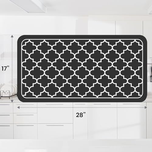 Dish Drying Mat Absorbent Dish Drying Mats for Kitchen Counter 18"x 28" (Stylish Black / 28" x 18")