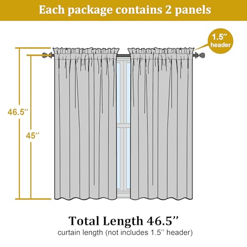 Lime Kitchen Sheer Curtains for Bedroom Living Room 45 Inch Length (Lime Green / 42"W x 45"L (Pack of 2))