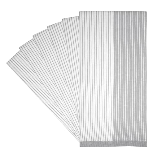Premium Kitchen Towels 6 Pack 100% Cotton (Grey / Kitchen Towels - Flat Woven (6 Pack))