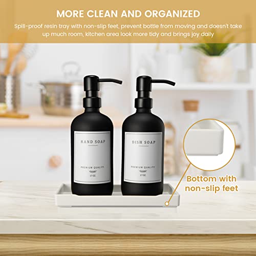Glass Soap Dispenser for Kitchen (Black Bottle + Gold Pump + Black Pump)