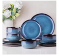 Ceramic Dinnerware Sets for 4 (Modern-Blue / Service for 4 (12 Pcs))