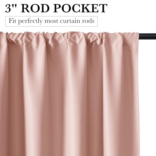 Bedroom Blackout Curtains 84 inches Long (100% Blackout - Peach Pink / 42"W x 84"L (Pack of 2))