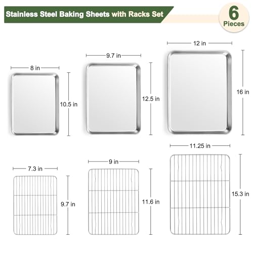 Baking Sheet with Rack Set (16" & 12.5" & 10.5")