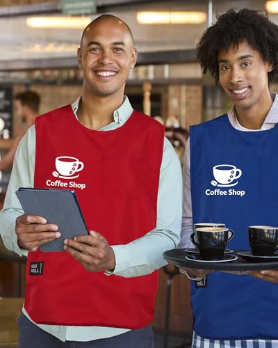 Custom Logo Waterproof Cobbler Apron with 4 Pockets Vest Apron Ultralight Chef Waiter Work Overalls (Custom Black)