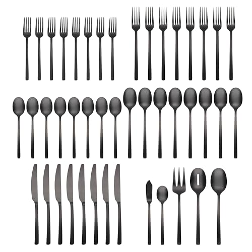 Beacon Black Satin 45 (Black / 45-Piece Flatware Set)