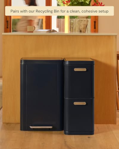 45L Rectangular Step Stainless Steel Trash Can (Clay)