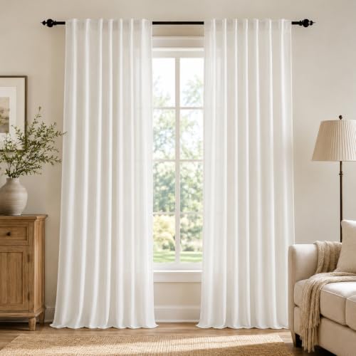 Sheer Curtains (Cream White/Sheer / 50"W x 84"L (Pack of 2))