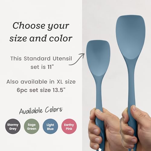 Starpack Stir and Serve Silicone Cooking Utensils Set (Light Blue / Standard Size Set of 5, 11")