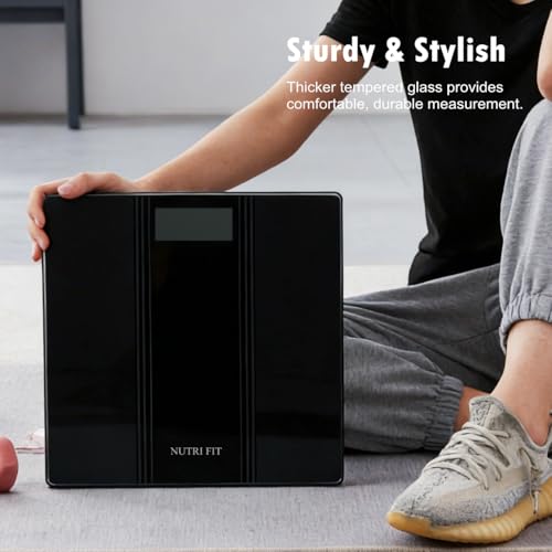 Scale for Body Weight Digital Bathroom Scale Large Size Black (Smog Black)