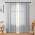 Light Grey Sheer Curtain for Bedroom Living Room 72 Inches Long 2 Panels Set (Light Grey / 42"W x 72"L (Pack of 2))