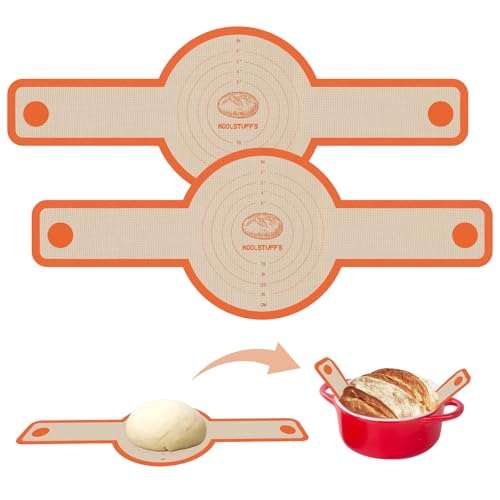 Sourdough Silicone Bread Sling for Dutch Oven (Orange / 2Pack Round)