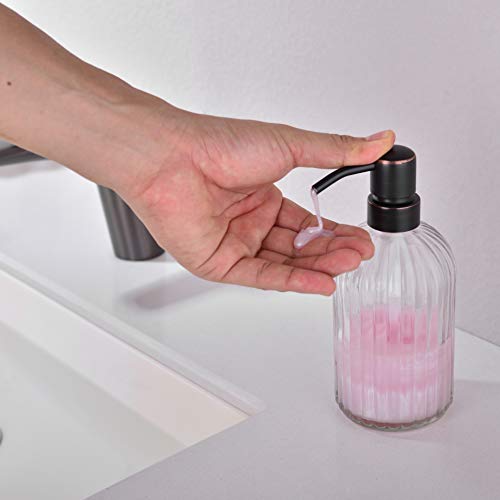 Dish Kitchen Soap Dispenser (Oil Rubbed Bronze+clear / 2-Pack)