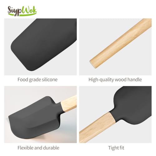 Silicone Spatula Set (Black / 4)
